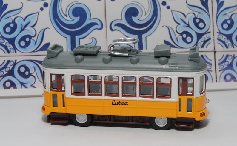 Lisbon Portugal Yellow Tram, gift, home decor, ornaments, Yellow