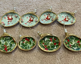 Christmas Clam Ornaments - Set of 4