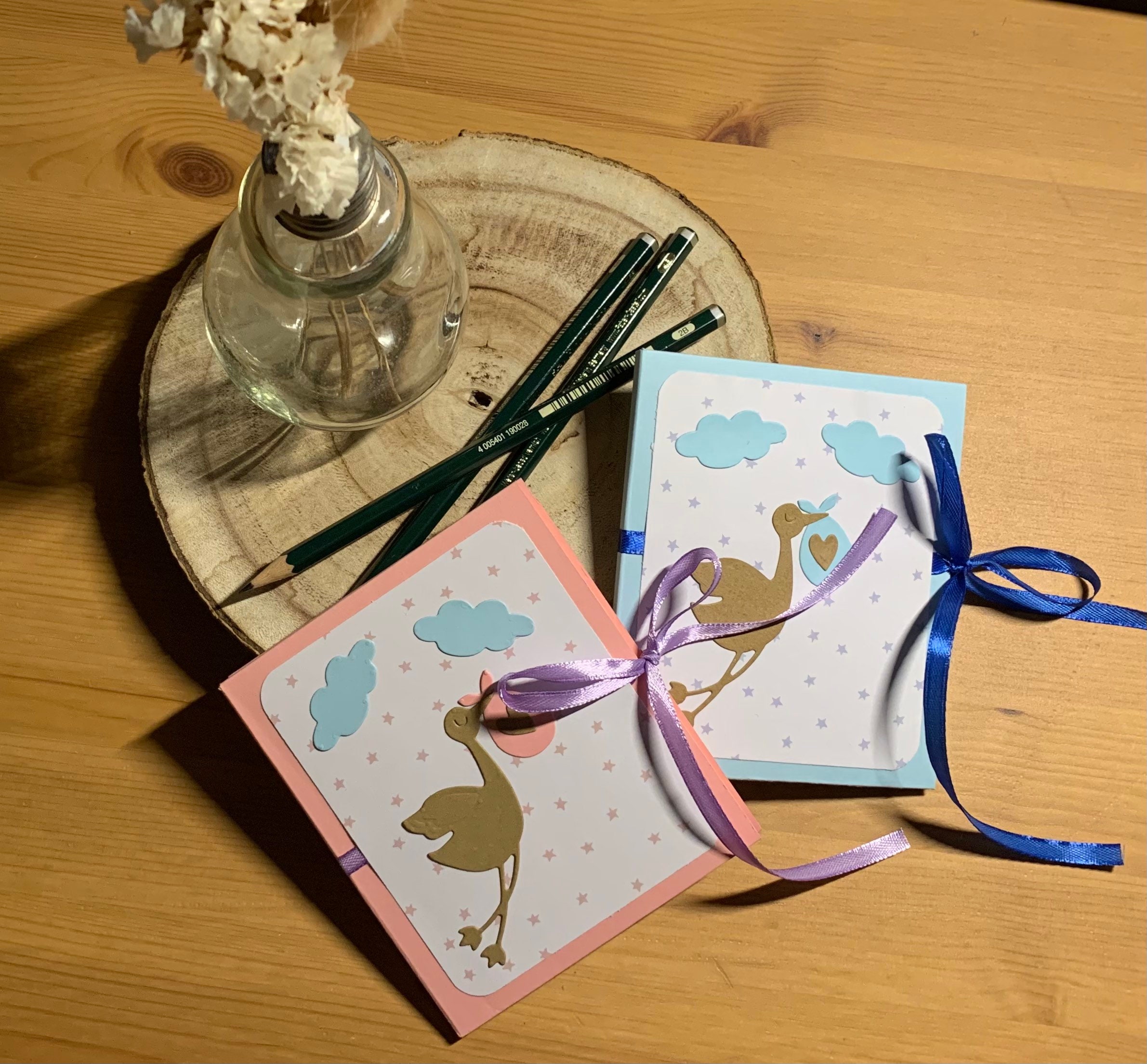 Karte zur Geburt / zum Aufklappen / Klapperstorch | Etsy