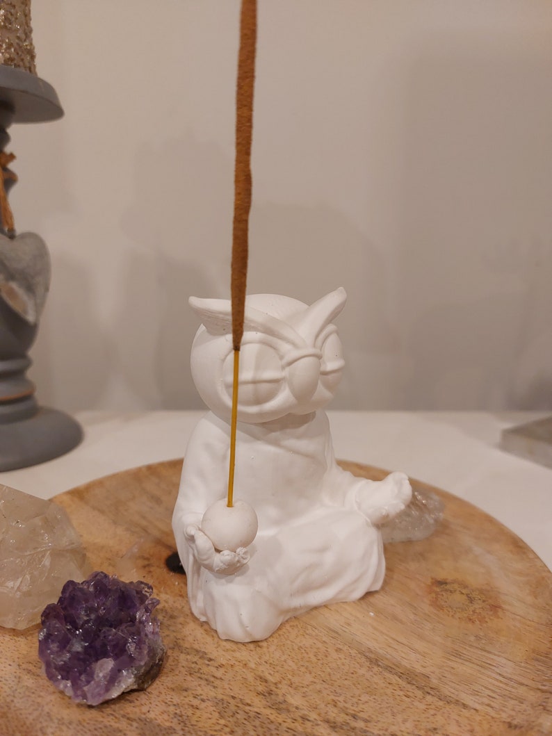 Owl Incense Holder Made From Raisin. Incense Bowl Stick Holder