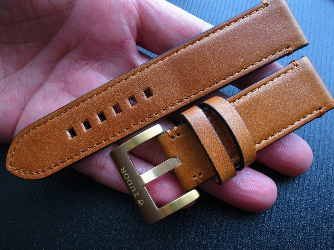 Tudor Bronze Brass 23mm Leather Strap with Buckle for Tudor Etsy