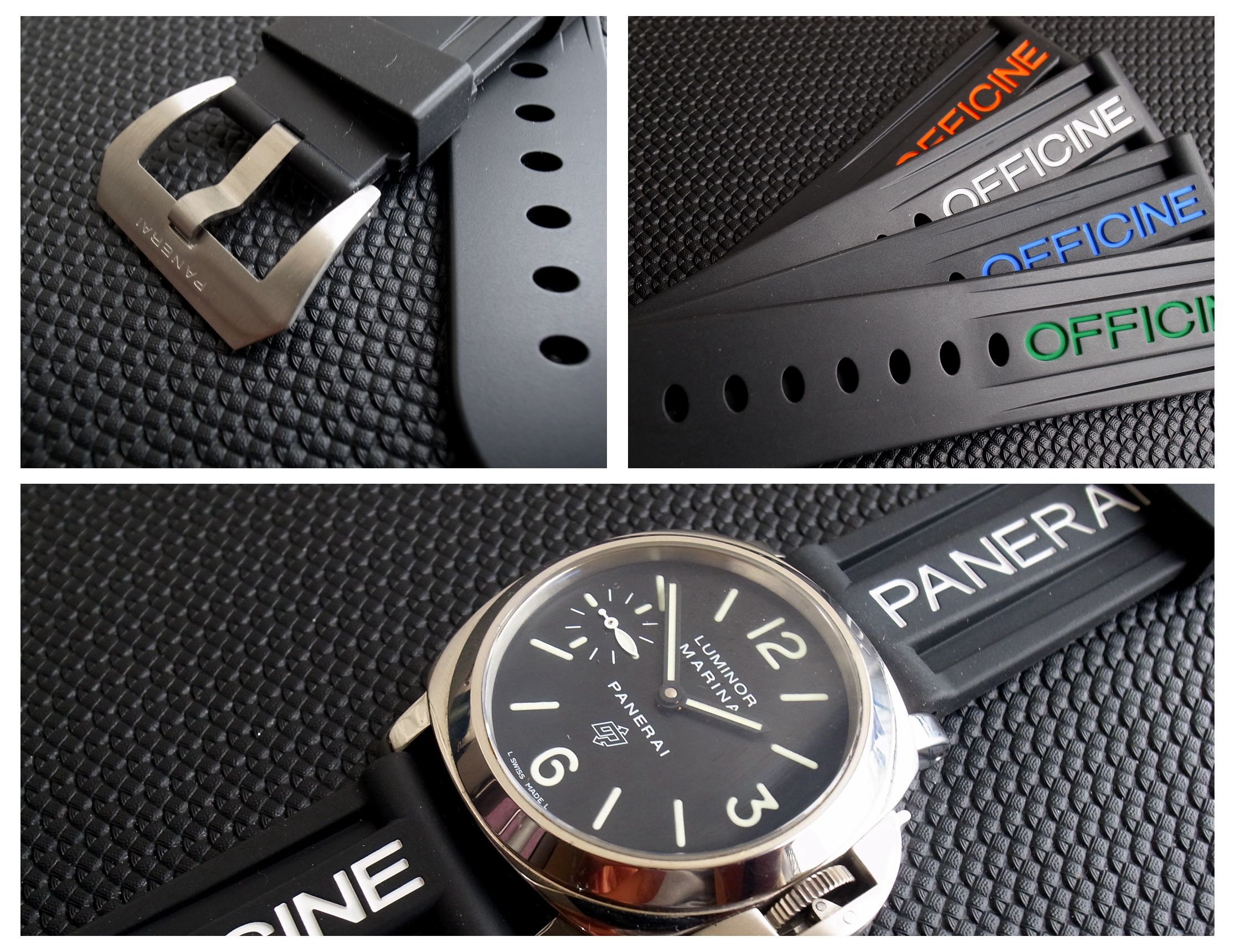PAM 24mm Rubber Watch Band Strap fit for Panerai