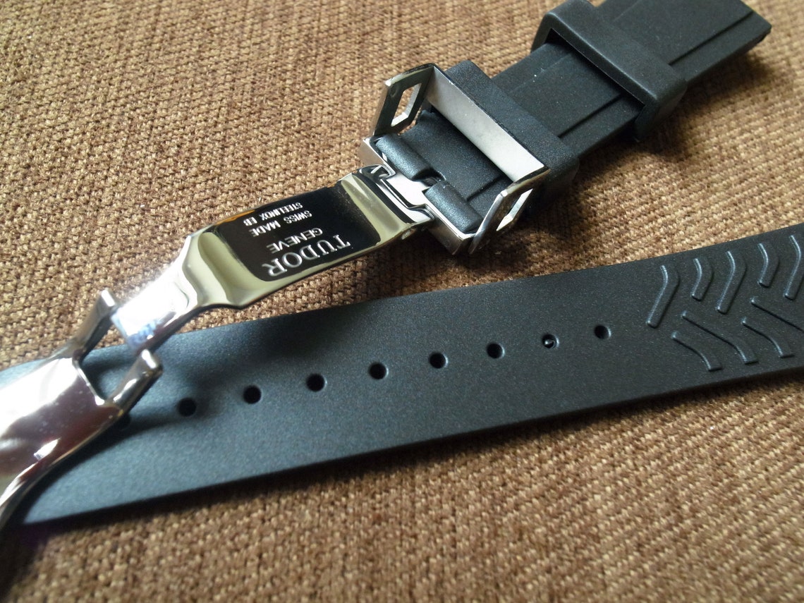 TUDOR 22mm Rubber Watch Strap Band deployment CLASP Etsy