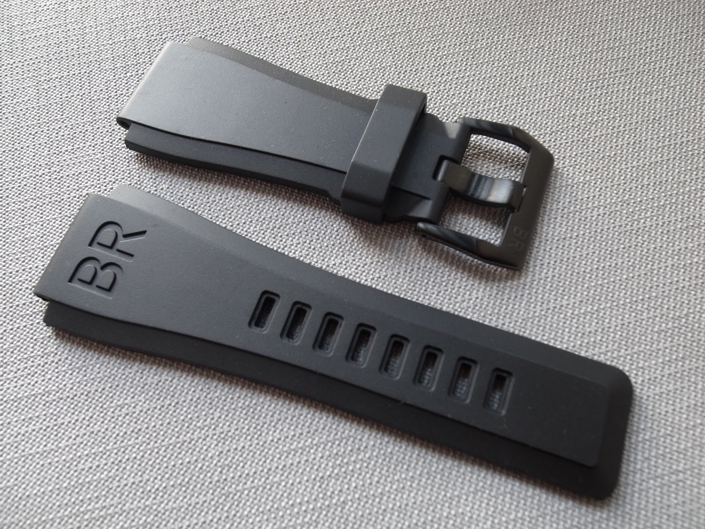 BR 24mm Rubber Strap with Buckle For Bell and Ross Watch BR 01 03 BR01 BR03
