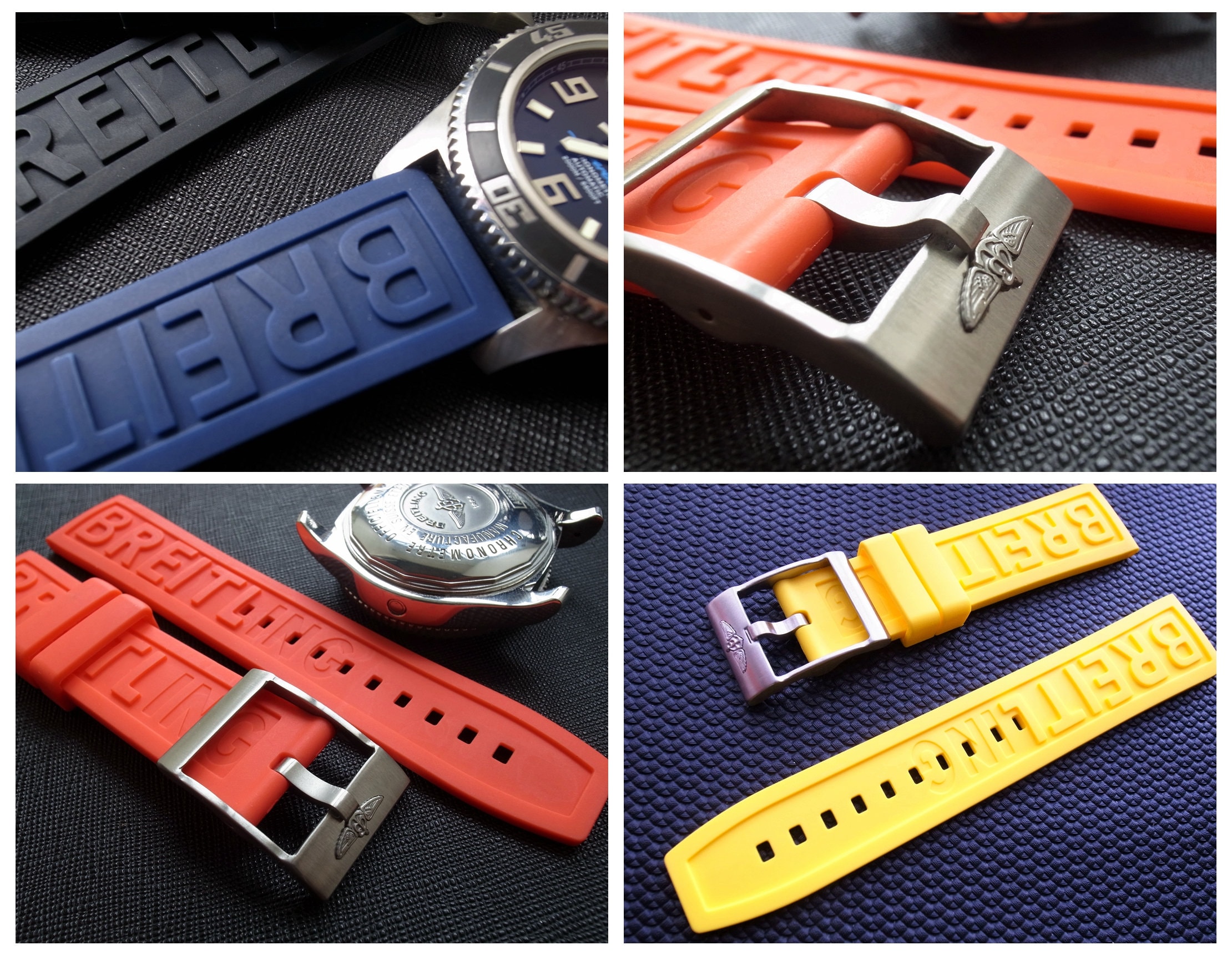 22mm Rubber Strap for Breitling Watch with Buckle