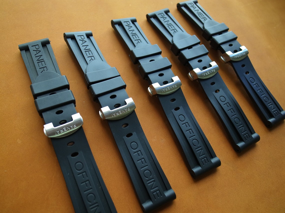 Panerai 24mm rubber strap with deployment clip buckle Etsy