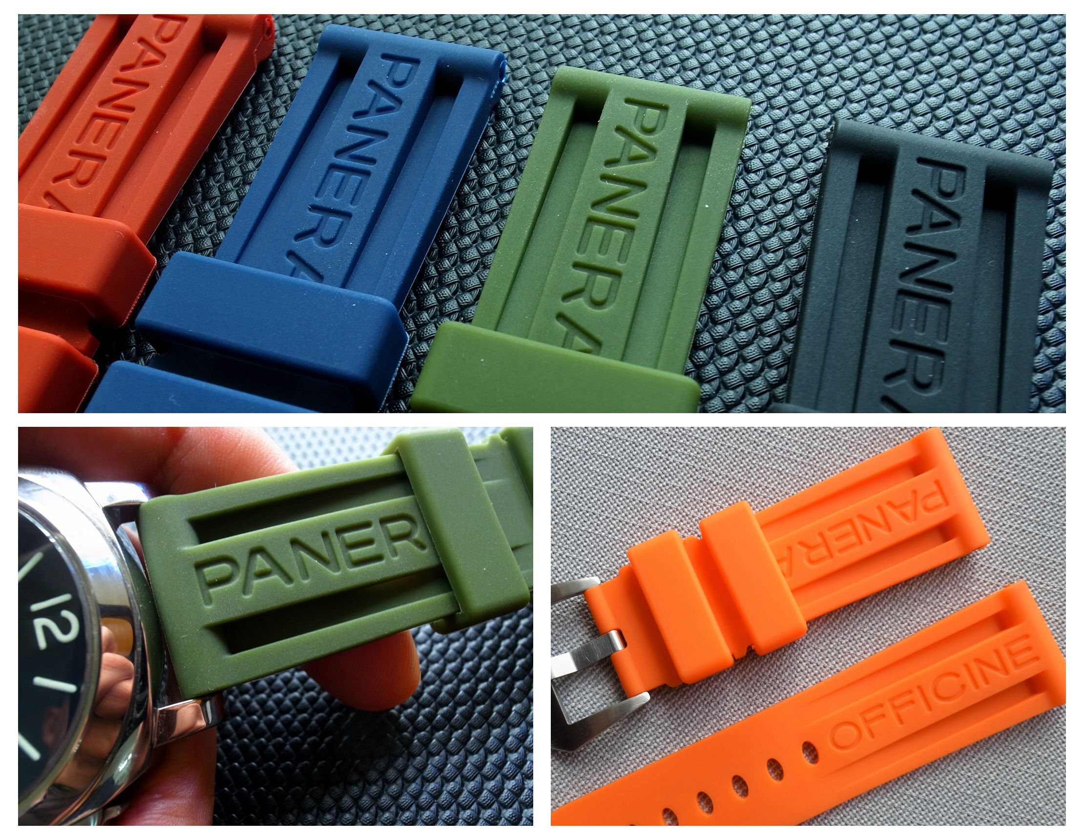 24mm Rubber Watch Band Strap with Buckle fit for Panerai