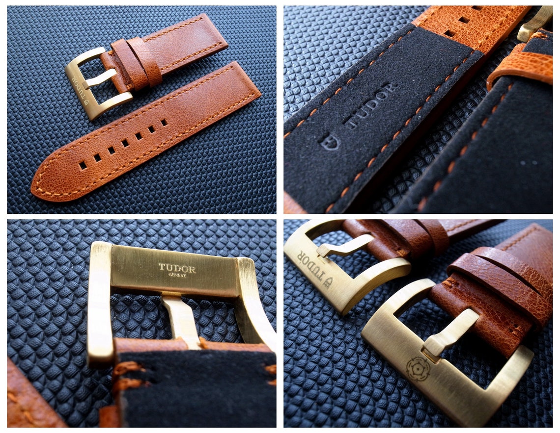 Tudor Bronze Brass 23mm Leather Strap with Buckle for Tudor Etsy