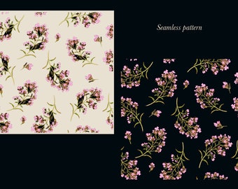 Oregano Floral Seamless Pattern, wildflower Floral pattern