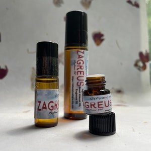 Zagreus  roll on perfume oil - Persephone, Hades, deity, fragrance, perfume, body oil, Lore Olympus, Greek Mythology, Gift
