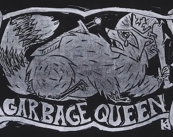 Garbage Queen Linocut Punk Patch (w. Glow in the Dark Option)