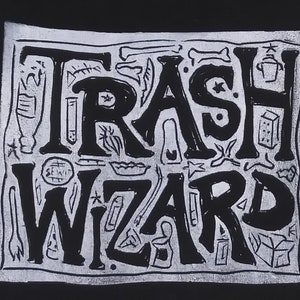 Trash Wizard Linocut Punk Patch (w. Glow in the Dark Option)