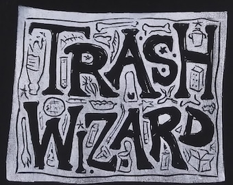 Naszywka linorytowa Trash Wizard Punk (z opcją świecenia w ciemności)