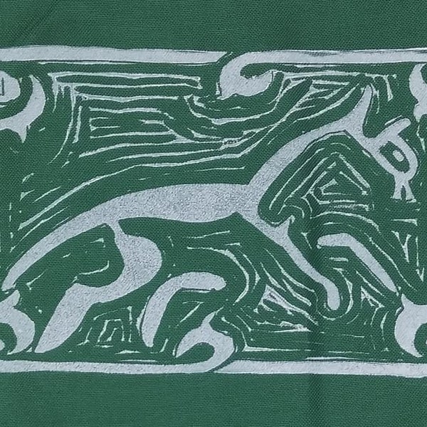 Uffington Horse Linocut Punk Patch (w. Glow in the Dark Option)