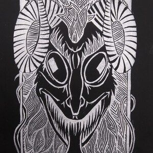 Krampus (or Devil Satan Satyr Pan Fawn) Holiday Linocut Punk Patch (w. Glow in the Dark Option)