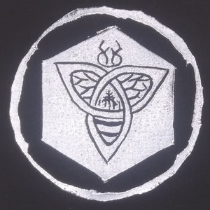 Celtic Knot Bee Linocut Punk Patch (w. Glow in the Dark Option)