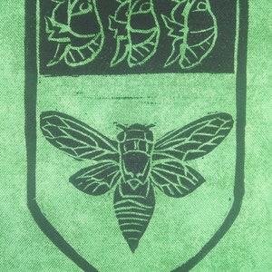 Heraldic Cicada Linocut Punk Patch (w. Glow in the Dark Option)