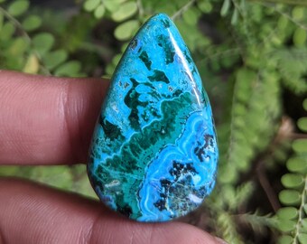 Natural Malachite Chrysocolla Cabochon Malachite Chrysocolla Designer Cabochon 46X33X7MM,Jewelry Making Pendant Cabochon, AAA
