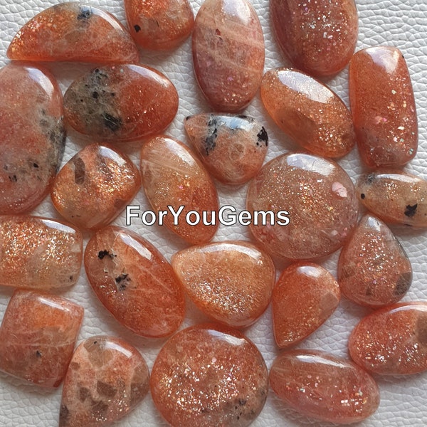 75% off Sale Wholesale Sunstone Cabochon - Natural Sunstone Gemstone -Flat Back Sunstone Cab - Sunstone Crystal - Sunstone Cab for jewelry