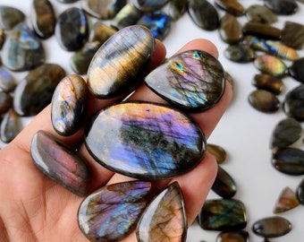 Groothandel paarse labradoriet!! Natuurlijke spectroliet edelsteen - Multi Purple labradoriet cabochon lot- spectroliet kristal voor het maken van sieraden