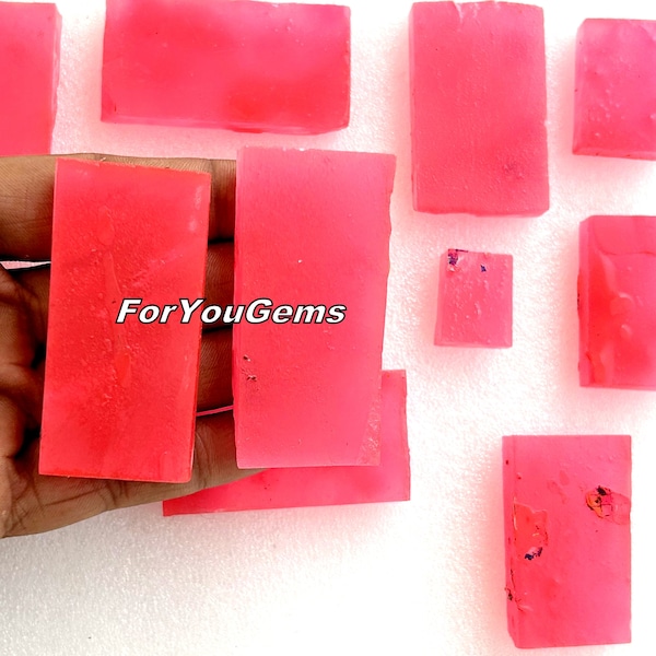 Pink Jade Slab - Wholesale Pink Jade Gemstone Slabs lot - Loose Bulk Pink Jade slabs for making jewellry and things