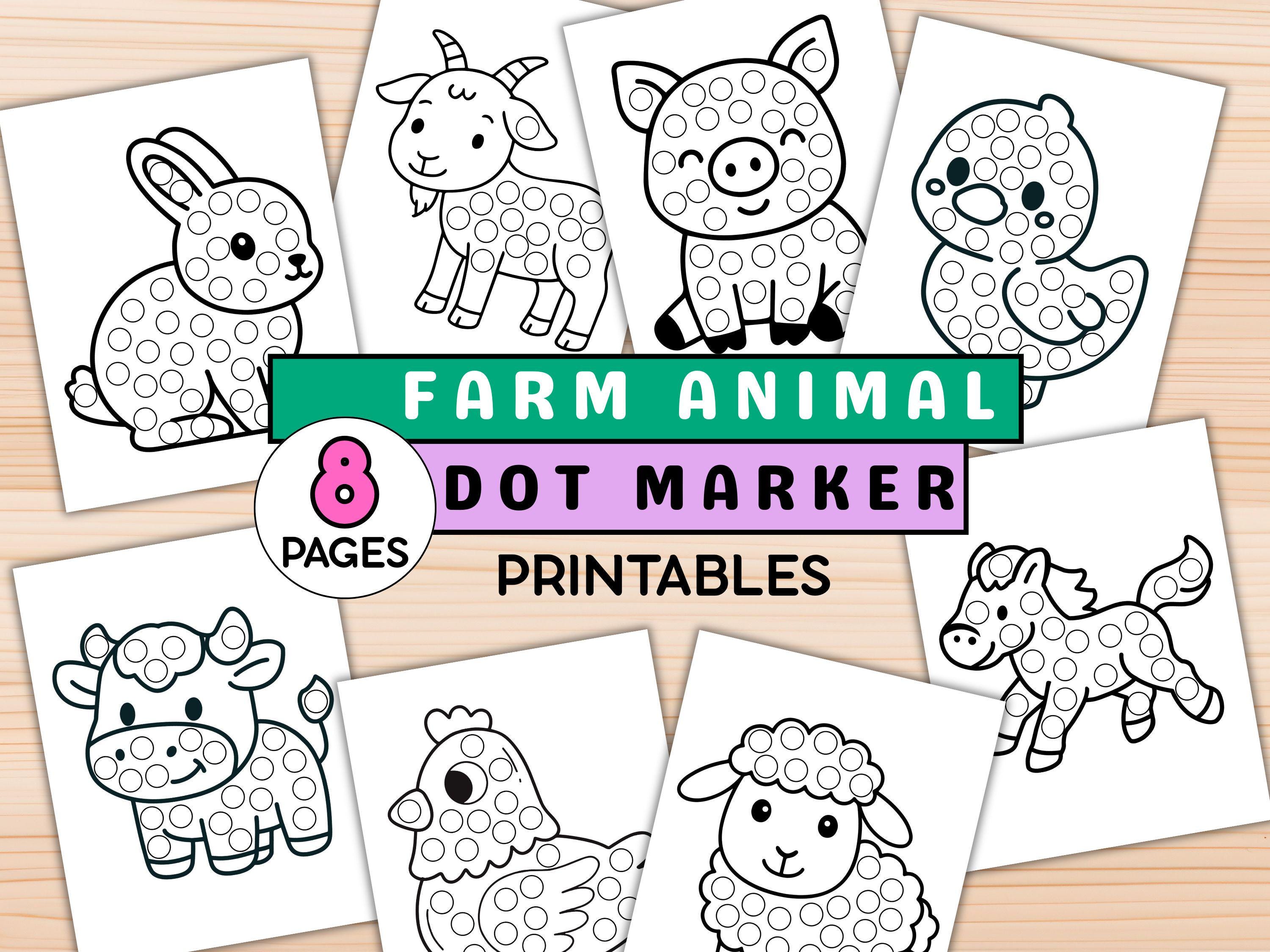 Farm Animal Dot Marker Printables | Barnyard Do a Dot Pages for Kids ...