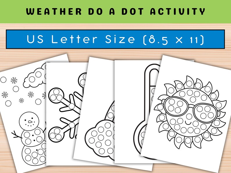 Weather Dot Marker Pages Printable PDF | Preschool Do a Dot Weather ...