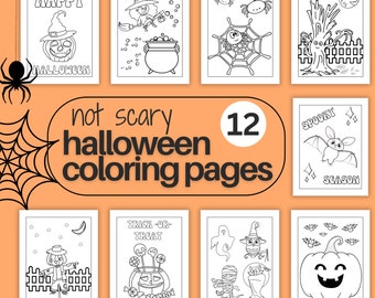 Not Scary Halloween Coloring Pages: Kids Printable Activity (PDF)