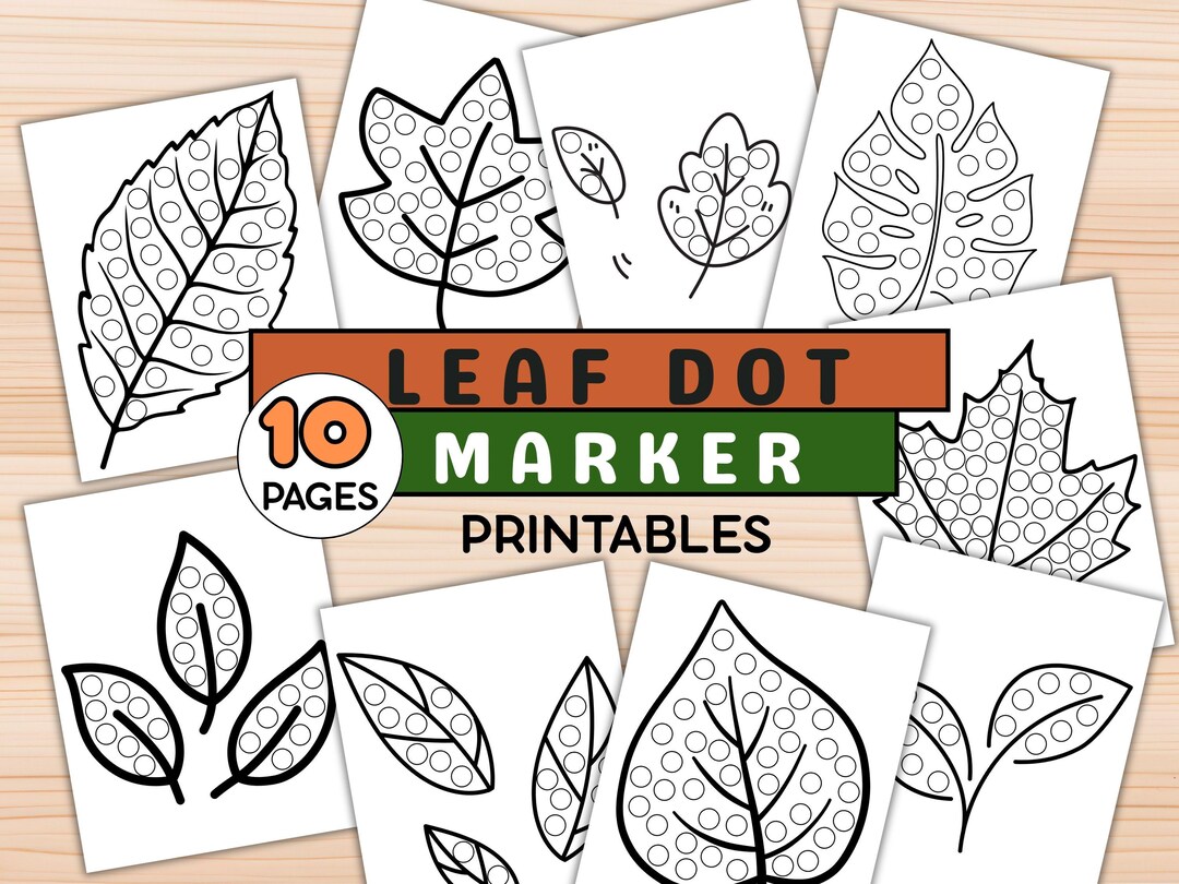 Leaf Dot Marker Printable | Fall Leaf Do a Dot Art | Autumn Dot ...