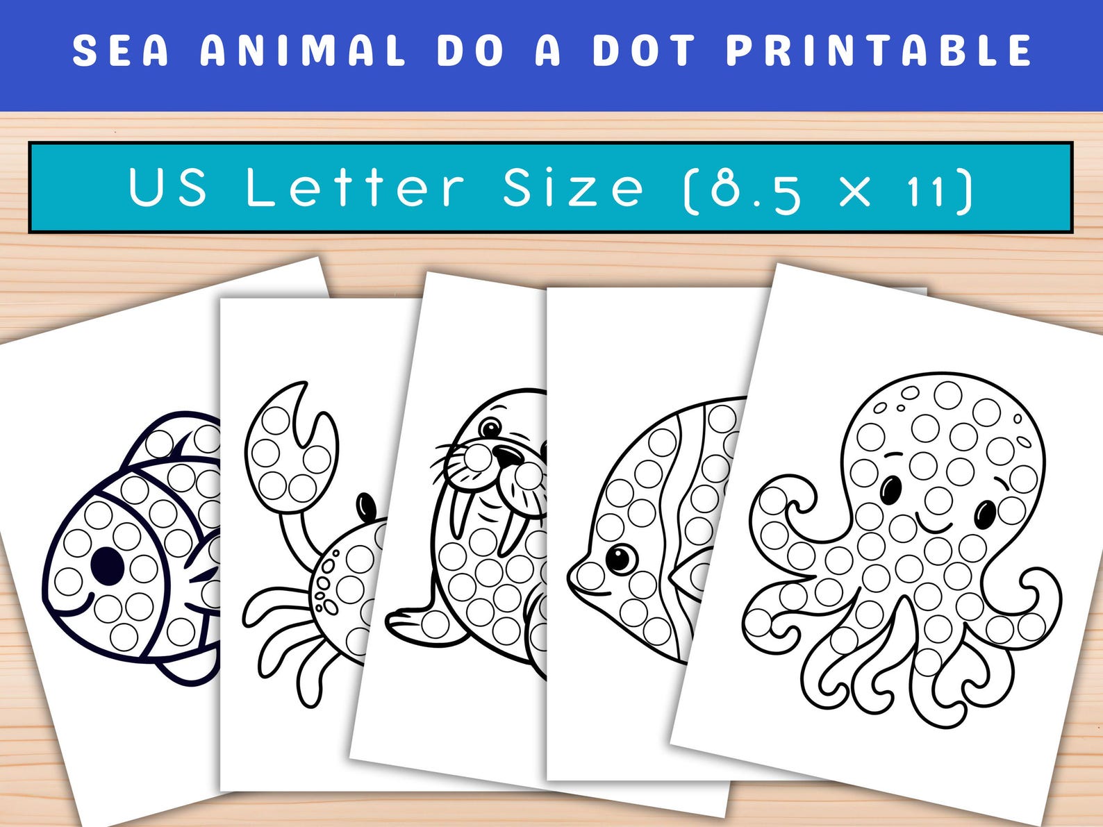Ocean Animal Dot Marker Printables | Sea Toddler Do-a-dot Coloring ...
