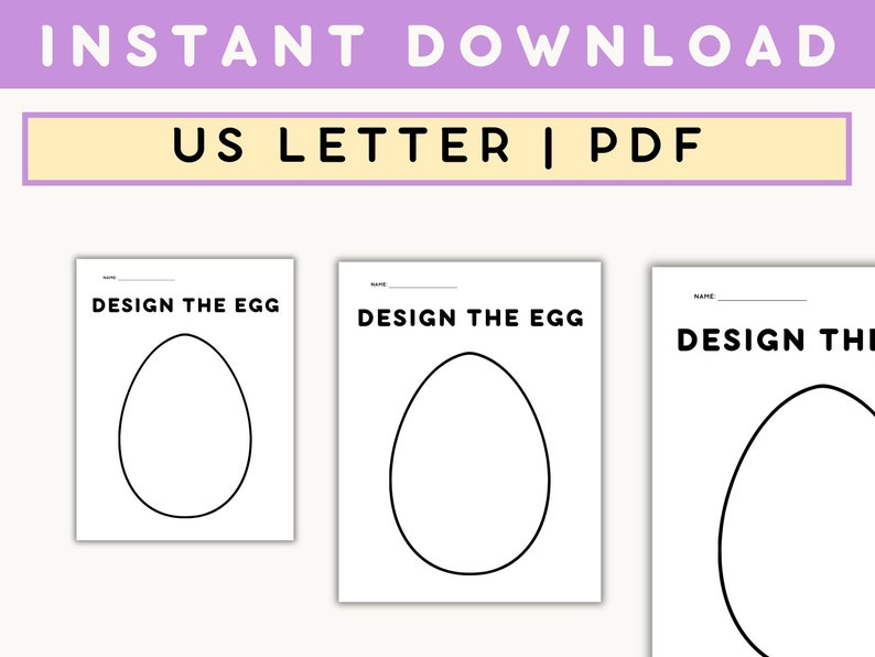Blank Easter Egg Printable Template Worksheet PDF Classroom Activity Blank Easter Egg Printable Template Worksheet PDF Classroom Activity