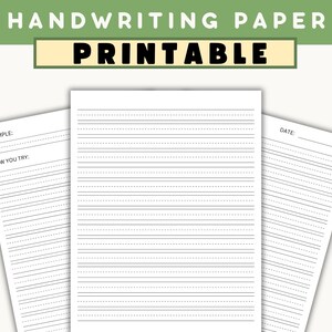 Printable Handwriting Paper, Writing Lines Template, Preschool Guided Lines