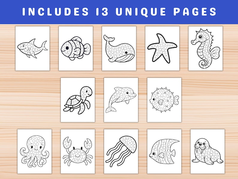 Ocean Animal Dot Marker Printables | Sea Toddler Do-a-dot Coloring ...