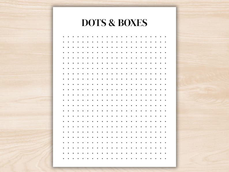 Printable Dots and Boxes Game for Kids | Classic Dot Game | Math ...