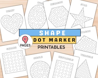 Shape Dot Marker Printables | Do-a-Dot Shape Worksheets | Preschool Fine Motor Activity | Printable PDF