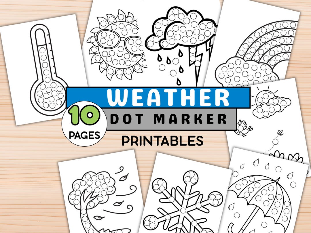 Weather Dot Marker Pages Printable PDF | Preschool Do a Dot Weather ...