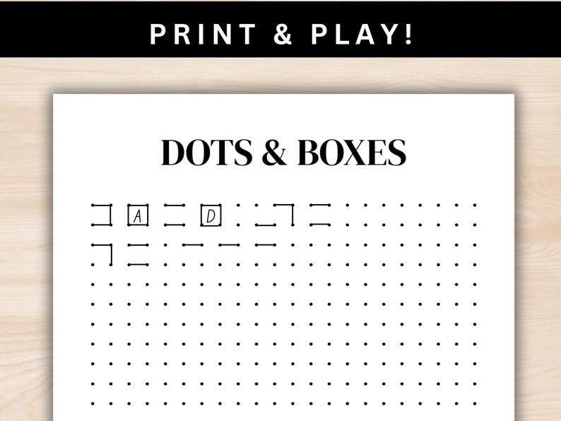 Printable Dots and Boxes Game for Kids | Classic Dot Game | Math ...