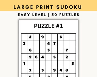 大きな文字で読める数独パズル：高齢者向けの簡単なゲーム50選（PDF）