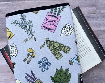 Large Booksleeve - Potion and Herbs Print | Gifts for Readers | Book Gifts | Multicolored Print