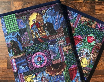 Booksleeve - Beauty and the Beast Print | Gifts for Readers | Book Gifts | Disney Print | Beauty and the Beast Stained Glass Print