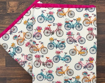 Large Booksleeve- Bicycle Print Book Sleeve | Hardcover Padded Booksleeve | Book Lovers |Gifts for Readers | Book Gifts
