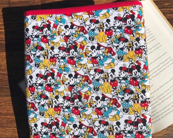 Large Booksleeve - Mickey and the Gang Print | Gifts for Readers | Book Gifts | Disney Print  | Mickey Minnie Donald Goofy