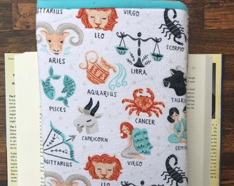 Large Booksleeve- Astrological Signs Print | Hardcover Padded Booksleeve | Book Lovers |Gifts for Readers | Book Gifts