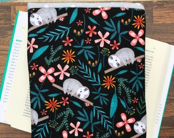 Large Booksleeve- Sleepy Sloth Print | Hardcover Padded Booksleeve | Book Lovers |Gifts for Readers | Book Gifts