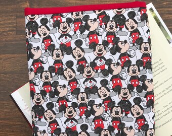 Large Booksleeve - Many Faces of Mickey Print | Gifts for Readers | Book Gifts | Disney Print