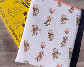 Large Booksleeve - Cutesy Winnie the Pooh Print | Large Hardcover Padded Book Sleeve | Book Lovers | Gifts for Readers | Disney Gifts