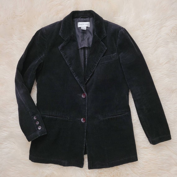 Vintage 90s Black Corduroy Blazer, Size 6 Small, … - image 1