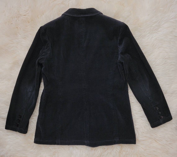 Vintage 90s Black Corduroy Blazer, Size 6 Small, … - image 7