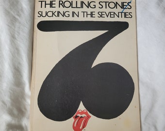 Vintage 70s/80s Rolling Stones Sucking In Seventies Sheet Music, 1981 Piano/Vocal/Guitar Chords, Red Tongue Hot Lips Logo Columbia Records