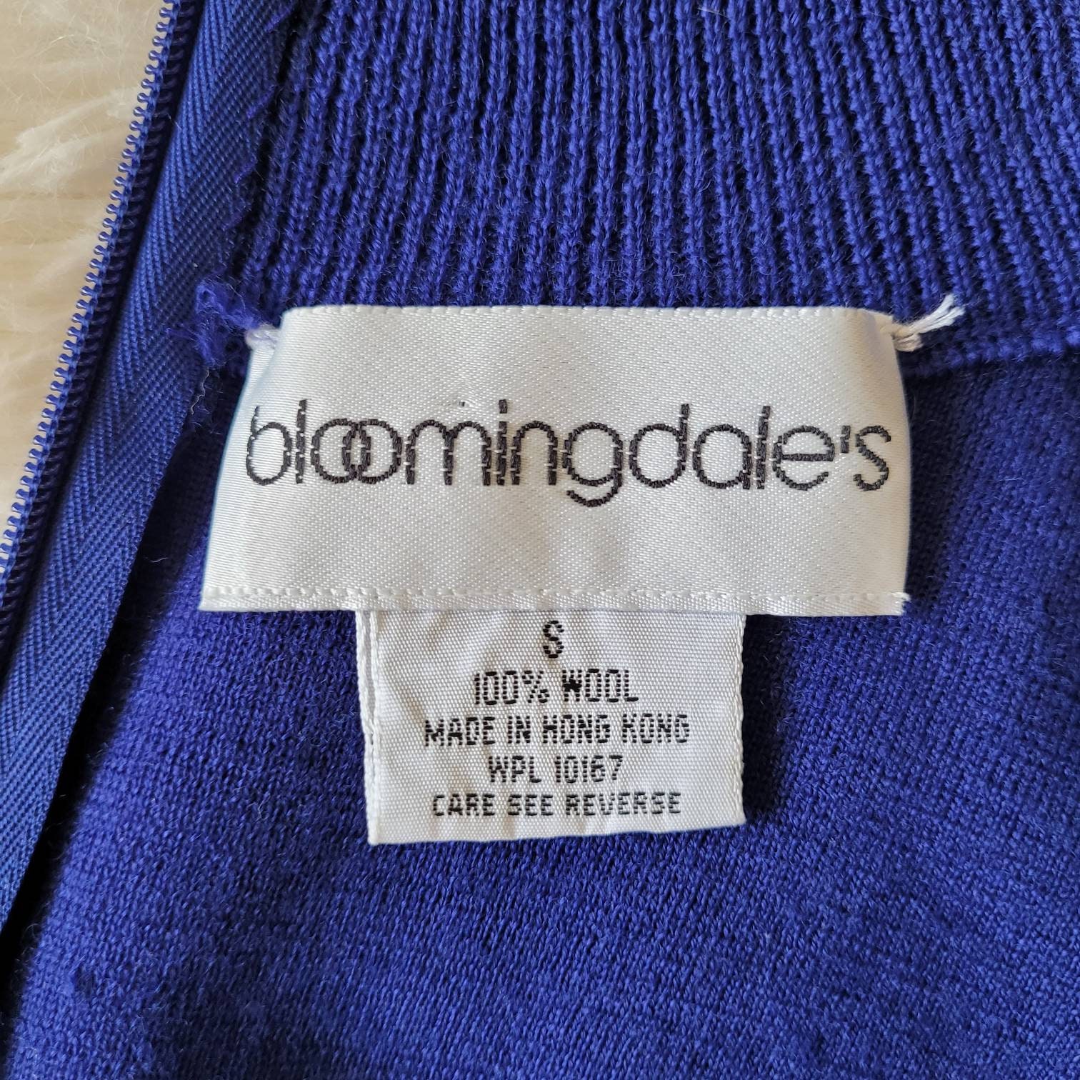 Vintage 70s-80s Bloomingdale's Blue Mockneck Soft Wool - Etsy